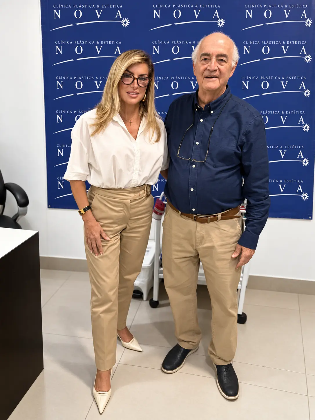 Helen Pappas visiting a participating physician in Colombia